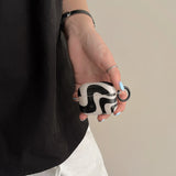 Zebra Pattern + Ring Is Suitable for Apple for Airpodspro2 Case/For Airpodspro Case/For Airpods4 Case/For Airpods3 Case/For Airpods2 Case/Fashion Women's Headphone Case/Casual Headphone Case