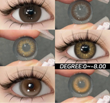 0~-8.00 Degree 1 Pair Myopia Colorcon Korean Lenses Color Prescription Contact Lenses Brown Natural Eye Contacts Lens