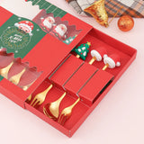 6/4/2PCS Christmas Gift Glod Spoon Fork Set Elk Christmas Tree Decoration Dessert Scoop Fruit Fork Coffee Spoon Cutlery Set