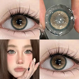 1pair Contact Lenses Brown Pupils with Degree Colored Korean Lenses Make up Fashion Lenses Fast Shipping Yearly Use