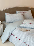Cute Embroidered Waed Cotton Bedding Set Tee Four Pieces Color Woven Pure Cotton Bed eet Quilt Cover Bed Canopy