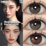 1 Pair Hot Sale Cleopatra Series Green Colored Contact Lenses with Prescription Myopia Lenses Natural Blue Iris Lens
