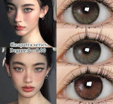 1 Pair Hot Sale Cleopatra Series Green Colored Contact Lenses with Prescription Myopia Lenses Natural Blue Iris Lens