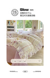 Flower Skin-friendly Washed Cotton Bedding Set Duvet Cover Set Korean Lace Ruffles Quilt Cover Soft Cover Bed Linen Pillowcases