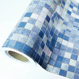 Blue Mosaic Self Adhesive Wallpaper Peel and Stick Bathroom Wallpaper Worktop Cover Wall Tile Stickers Kitchen Countertop Decor