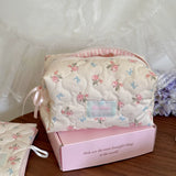 Original Korean Imported Quilted Soft and Cute Quilted Zipper Makeup Bag Storage