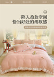 Korean Style Bedding Sets Four Piece Set With Lace Bed Flat Sheet Pillowcase Duvet Cover Set 200x230cm King Size Home Textiles
