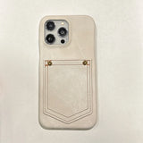 Luxury Denim Leather Card Bag Case For iPhone 15 14 13 12 11 Pro Max