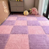 16Pcs 30x30cm Modern Simple Creative Plush Foam Puzzle Carpet Warm Toned Play Mats Interlocking Activity Floor Rugs Area Rug