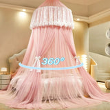 1PC Mosquito Net Top Hook Encrypted Mesh Lace Patchwork Hanging Net Canopy Quick Installation Anti-mosquito Bed Cover Curtain