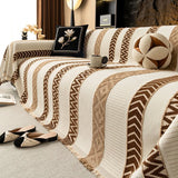 New Striped Velvet Sofa Towel with Tassels High Quality Soft Skin Friendly Blanket for Office Adjustable Dustproof Couch Covers