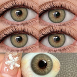 1 Pair Colored Contact Lenses Natural Brown Lenses Green Eyes Contact Makeup Beauty 14.50mm Yearly