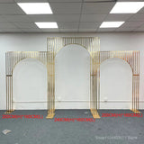 1pcs/3pcs Shining Gold Mirror Chuppah Acrylic Backdrop Stand for Wedding Decoration Flower Stand Walkway Pillar 2M/2.4M Tall