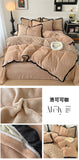 Winter Warm Bedding Set Flannel Duvet Cover for Home Thicken Velvet Queen King Size Luxury Bedroom Decor Quilt Cover Pillowcase