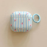 Gentle pink apple blue stripe earphone case for Apple airpods1/2/3/4 generation airpods pro2 generation silicone soft cute case