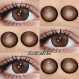 14.5mm Big Diameter Colored Contacts 2pcs Half Yearly Multi-Tone Lenses for Daily Life Makeup Party