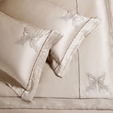 Luxury Butterfly Embroidery 1000TC Egyptian Cotton Bedding Set Duvet Cover, Bed Sheet, Pillowcases, With Elastic Band Bed Sheet