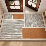 Modern Geometric Wire Loop Door Mat Water Absorbent Dirt Trapper Non-slip Rug for Home Entrance & Hallway