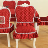 Velvet Thick Chair Cover Household Dining Stool Cushion Backrest Cover Solid Color Concise Anti Slip Dustproof Chair Covers