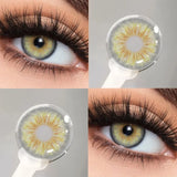 1 Pair Hot Sales Green Color Contact Lenses for Eyes Siri Series Myopia Lenses 0~-8.00 Degree High Quality Blue Iris Lens