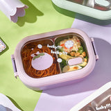 Stainless Steel Divided Lunch Box Cartoon Kids Bento Box Portable Insulated Food Container for School and Office
