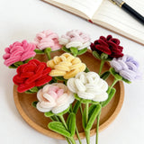 7Pcs artificial roses Valentine’s Day Gifts for and Wife Girlfriend Chenille Handmade Stems Twist Sticks DIY Fake Flowers