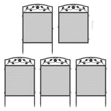 5pcs Heavy Duty Metal Garden Fence Decorative Fencing Panel for Pathway Entry