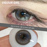 2pcs Half-Year Colored Contacts Big Diameter Glossy Brown Lenses for Halloween Cosplay Role Play High