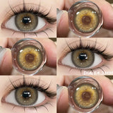 Brown Colored Contact Lenses for Eyes, Natural Eye Cosmetic, Soft Eye Lenses, Beauty, Yearly Use, 1Pair