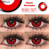 1 Pair Anime Cosplay Colored Contact Lenses for Eyes Red Lenses White Lenses Make Up Beauty Colorful Lenses