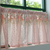 French Countryside Embroidery Lace Short Curtain Without Punching Blackout Curtain Velcro Pink Romantic Home Decoration Curtain