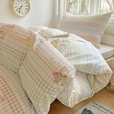 Pure Cotton Printed Student Bedding Set Single Queen Skin Friendly Bed Linens Skin Friendly Comforter Cover Set for All Seasons
