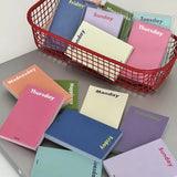 Mini Dopamine Notebook Weekly Memo Pad Non Sticky To Do List Mini Portable Notebook Cute Planner 50pcs Office School Accessories