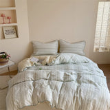 100% Cotton Floral Bedding Set Single Queen King Size Washed Cotton Soft Duvet Cover Bed Sheet/Fitted Sheet Pillowcases 3/4Pcs