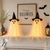 2pcs Halloween Decorations Indoor, Ghost Decor with String Lights Remote Control, Halloween Party Decorations, Spooky Ghost Lig