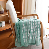 Nordic Modern Throw Blanket Knitted Sofa Decoration Cover Geometric Grid Nap Blanket Bedspread Pure Cotton Warm Shawl 130X180CM