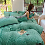 3pcs duvet cover Winter Warm Bedding sets Double Quilt Cover king Twin queen size bed thick Flano Coral Fleece with pillowscase