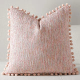 Boho Woven Throw Pillow Cover with Pompom Edge Living Room Sofa Bedroom Home Decor Zipper Soft Cushion Case Fashion Funda CoJin