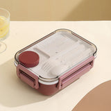 1300ml Plastic microwave oven Lunch box with Tableware for Office Workers Students Divided Bento Box Leakproof Food Container