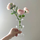 Ins Transparent Glass Vase Nordic Simple Glass Flower Bottle Arrangement Flower Ornaments Vases Living Room Desktop Decor