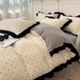 French New Class A Bed Set Four-piece Set Comforter Washed Cotton Four-season Skin Friendly Quilt Cover Three-piece Bedding Set