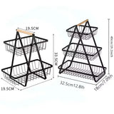 New Portable Iron Kitchen Storage Rack Multifunctional Fruit Basket Multi-layer Snack Storage Shelf
