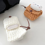 Korea Lovely Plush Panda Knitted Headphone Cases For Galaxy Buds 2 Cover For Galaxy Buds Live Shockproof Fundas Protective Shell