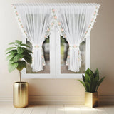 1PC Floral Embroidered Lace Sheer Curtain, Light Filter Drape for Bedroom Living Room Kitchen, Warm Housewarming Gift