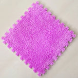 Plush Puzzle Foam Floor Mat Baby Play Mat Cute Soft Fluffy Interlocking Square Foam Tiles Area Rugs Carpet for Parlor Bedroom