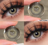 1 Pair Myopia Lenses Color Contact Lenses with 0~-8.00 Prescription Degree Cosmetic Natural Black Big Eyes Lens Yearly