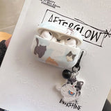 Cartoon Lovely Black White Cat Smooth Silicone Protection Case for AirPods Pro 2 for AirPods 1 2 3 4 Headset Cover Cute Pendant
