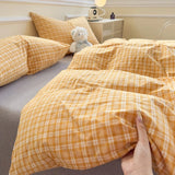 Class A Pure Cotton Printed Checkered Quilt Cover All-cotton Yarn-dyed Washed Single Duvet Cover 160x210 Bedding
