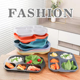Plastic Student Dinner Plate Thickened Canteen Compartment Food Tray Anti-fall Multigrid Rice Pan Home Rectangle Kitchen Tools