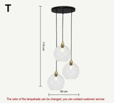 High-end Color Water Patterned Glass Ball Pendant Light Bedroom Bedside Lamp Creative Dining Living Room Bar Counter Chandelier